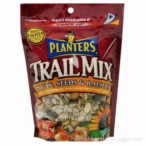 Zipper Stand-up Aluminum Foil Bag for Nuts, Made of OPP/VM-PET/PE Material